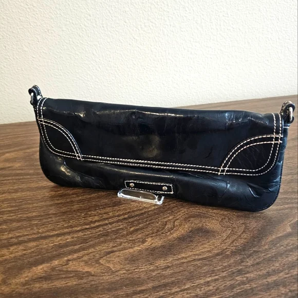 Vintage Black Patent Leather Clutch - Picture 1 of 3